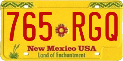NM license plate 765RGQ
