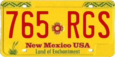 NM license plate 765RGS