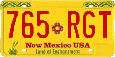 NM license plate 765RGT