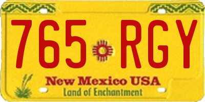 NM license plate 765RGY