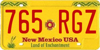 NM license plate 765RGZ