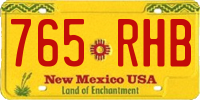NM license plate 765RHB