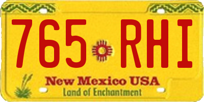 NM license plate 765RHI