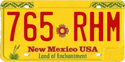NM license plate 765RHM
