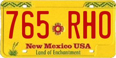 NM license plate 765RHO