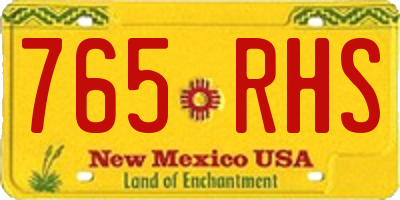 NM license plate 765RHS