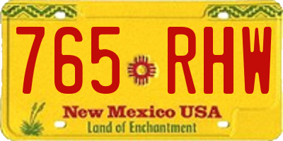 NM license plate 765RHW