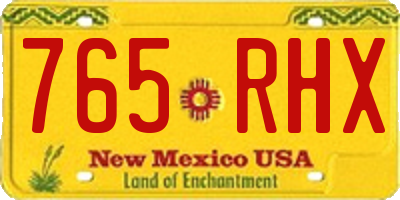 NM license plate 765RHX