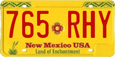 NM license plate 765RHY