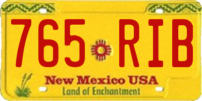 NM license plate 765RIB