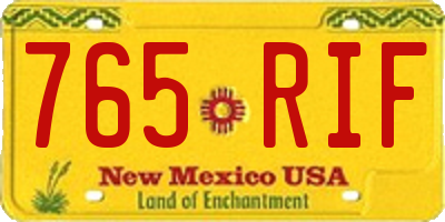 NM license plate 765RIF