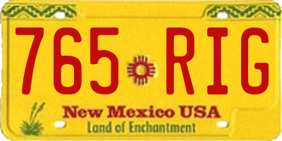 NM license plate 765RIG