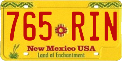NM license plate 765RIN