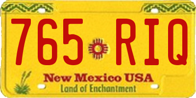 NM license plate 765RIQ