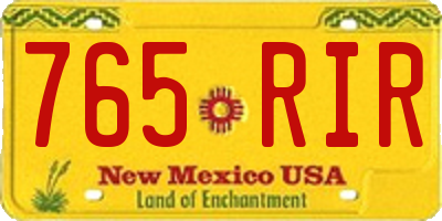 NM license plate 765RIR