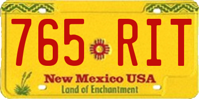 NM license plate 765RIT
