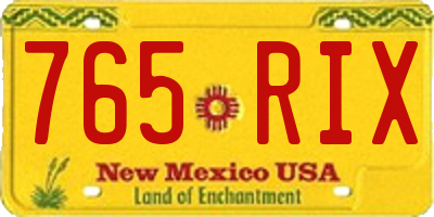 NM license plate 765RIX