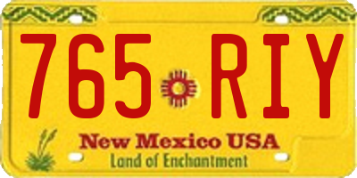NM license plate 765RIY