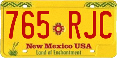 NM license plate 765RJC