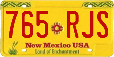 NM license plate 765RJS