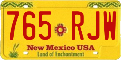 NM license plate 765RJW
