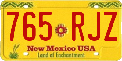 NM license plate 765RJZ
