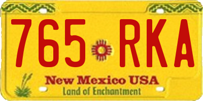 NM license plate 765RKA