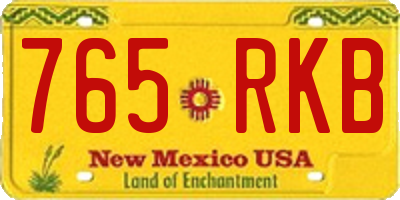 NM license plate 765RKB