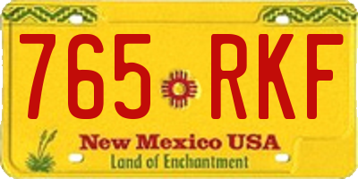 NM license plate 765RKF