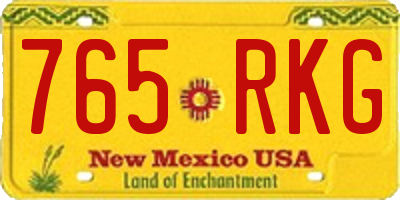 NM license plate 765RKG