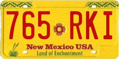 NM license plate 765RKI