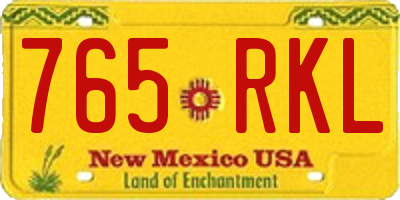NM license plate 765RKL