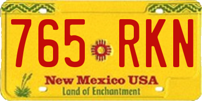 NM license plate 765RKN