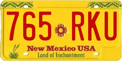NM license plate 765RKU