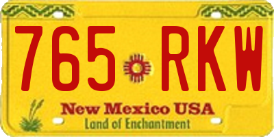 NM license plate 765RKW