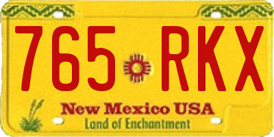 NM license plate 765RKX