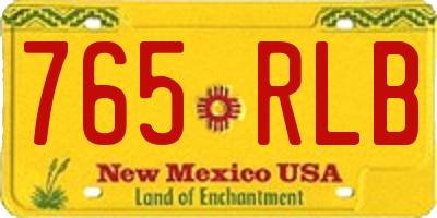 NM license plate 765RLB