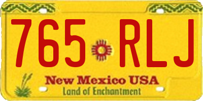 NM license plate 765RLJ