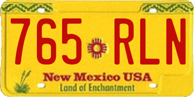 NM license plate 765RLN
