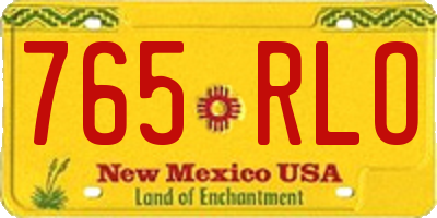NM license plate 765RLO