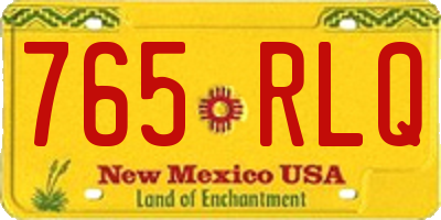 NM license plate 765RLQ