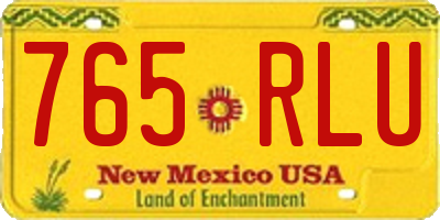 NM license plate 765RLU