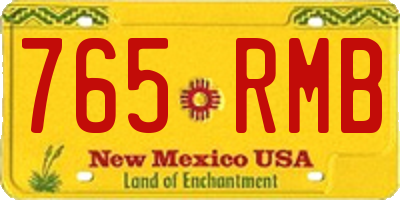 NM license plate 765RMB