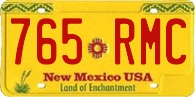 NM license plate 765RMC