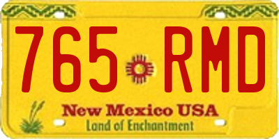 NM license plate 765RMD