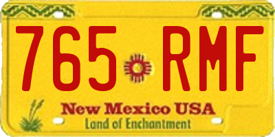 NM license plate 765RMF