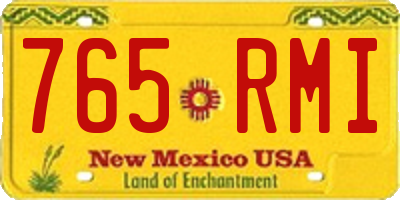 NM license plate 765RMI