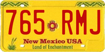 NM license plate 765RMJ