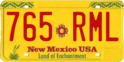 NM license plate 765RML