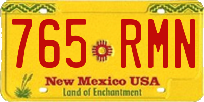 NM license plate 765RMN